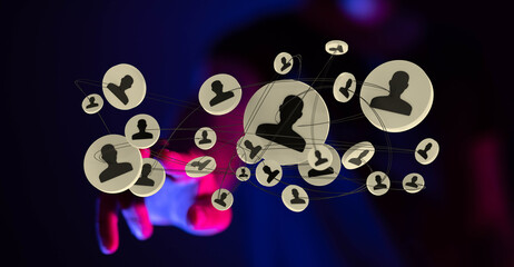 Conceptual representation of a social network and business connection, symbolizing global communication and teamwork.