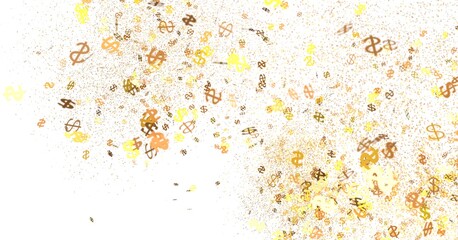 Abstract background of falling dollar signs. Ideal for finance, business, and wealth concepts.