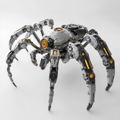Futuristic robot spider detailed mechanical design concept art for science fiction illustration