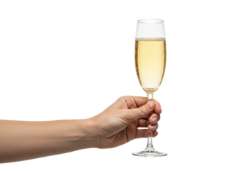 Isolated Champagne Glass in Hand Ready for a Toast to Good Times and Special Occasions