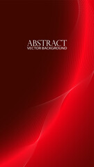 Abstract vector background with dynamic, bright red and deep burgundy gradient and thin, flowing white lines forming a modern wave design
