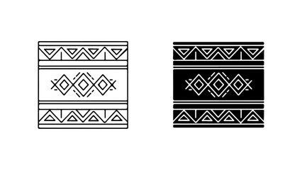 Ethnic Geometric Pattern with Diamonds and Triangles Decorative Design