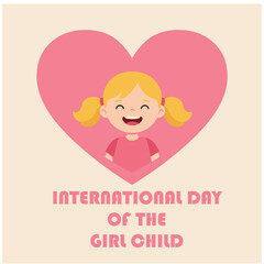 International Girl Child Day Vector Illustration Poster and Event Design