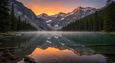 sunrise over the lake