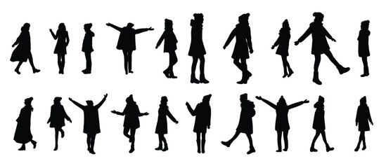 collection of women wearing scarves in winter 