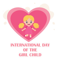 International Girl Child Day Vector Illustration Poster and Event Design