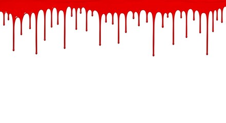Dripping red paint border on clean white background.