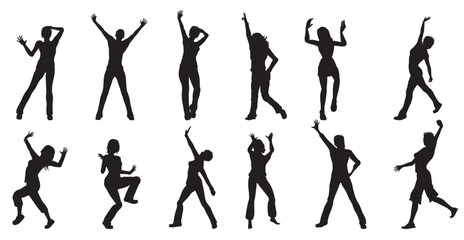 Flat design of dancer silhouette set vector