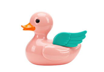 Isolated novelty rubber duck with wings for children, toy for bath time, party favor, decoration