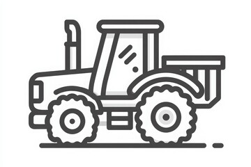 Naklejka premium A detailed illustration of a tractor situated in a countryside area. This vehicle is commonly used for various farming tasks, showcasing its sturdy design and large tires.