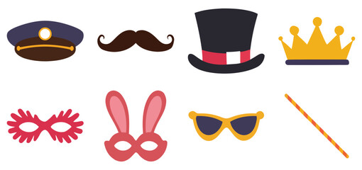 set of vector icons with sunglasses