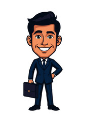 Vector illustration of business and businessman cartoon character design on white background