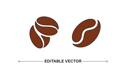 Coffee Beans Icon Editable Vector
