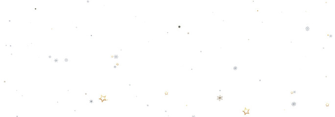 Beautiful image of gold and silver stars and sparkles on a white background. Perfect for backgrounds, invitations, and m
