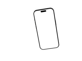 High-quality image of a modern smartphone with a blank screen, perfect for app presentations and website mockups. Isolated on white background.
