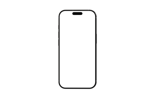 Clean vector illustration of a modern smartphone with a blank screen, perfect for app presentations or website mockups. Easy to use and customize.