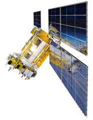Navigation space satellite glonass isolated on transparency backgronud in PNG format