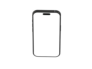 Clean smartphone mockup with blank screen, ideal for app presentations, website designs, and technology showcases.  High-resolution image.