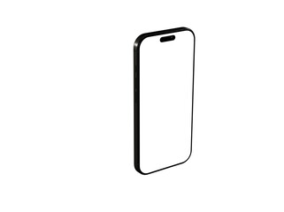 High-quality image of a black smartphone with a blank screen, perfect for app presentations or website designs.