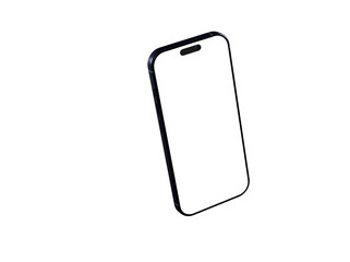 High-quality image of a modern smartphone with a blank screen, perfect for app presentations or website designs.