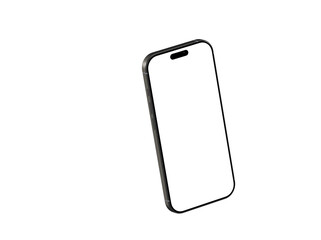 High-quality photo of a modern smartphone with a blank screen, ideal for app presentations or technology website designs.  Clean, minimalist style.