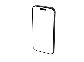 High-quality image of a modern smartphone with a blank screen, perfect for app presentations or website mockups. Isolated on white background.