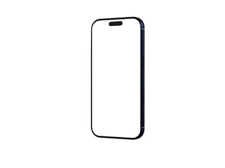 Clean, modern smartphone mockup with blank screen. Perfect for app presentations or technology websites.