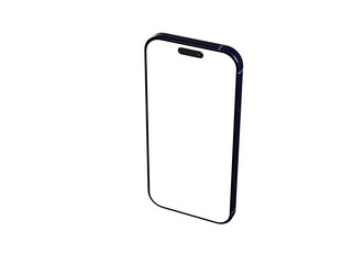 Clean, minimalist smartphone mockup with blank screen, perfect for app presentations or UI design showcases.