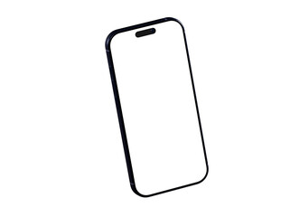 High-quality image of a modern smartphone with a blank screen, perfect for app presentations or mobile UI designs.