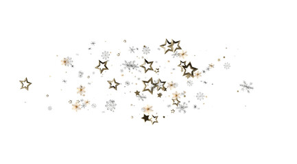 Elegant winter design with gold stars, snowflakes. Perfect for holidays, celebrations.