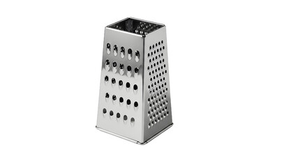 Stainless Steel Grater, Culinary Tool, Isolated Background, Product Photography, Home Environment, Close-Up, Kitchen Essentials