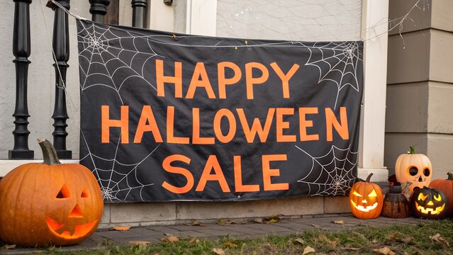 Happy Halloween sale banners or party invitation background