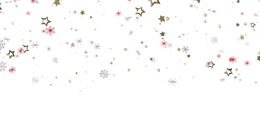 Beautiful background image with falling stars and snowflakes on white backdrop for Christmas or New Year celebrations. Perfect for greetings.