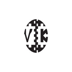 Bold Unique Design VK Pixel Logo Concept Alphabet Monogram Initial Alphabet