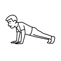 Vector line icon man doing push-ups on a white background
Vector line icon on a white background