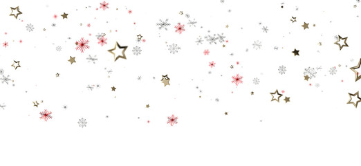 Elegant holiday background with falling stars and snowflakes perfect for seasonal designs and celebrations. Ideal for Christmas and winter theme