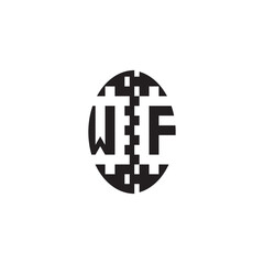 Bold Unique Design WF Pixel Logo Concept Alphabet Monogram Initial Alphabet