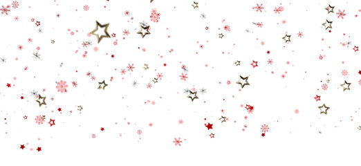 Festive background with red and gold stars and snowflakes. Perfect for Christmas, holidays, celebrations.