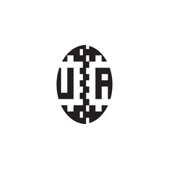 Bold Unique Design UA Pixel Logo Concept Alphabet Monogram Initial Alphabet