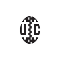 Bold Unique Design UC Pixel Logo Concept Alphabet Monogram Initial Alphabet