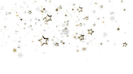 Fototapeta premium Festive background with gold and silver stars and snowflakes. Perfect for holidays, celebrations, and winter themes.