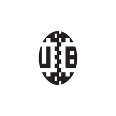 Bold Unique Design UB Pixel Logo Concept Alphabet Monogram Initial Alphabet