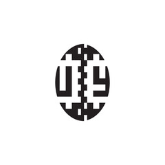 Bold Unique Design UY Pixel Logo Concept Alphabet Monogram Initial Alphabet