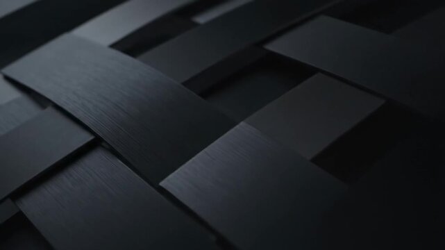 Dark Overlapping Metal Strips Texture - A close-up shot of a dark, textured surface made of overlapping metal strips.