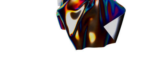 A close-up of a futuristic abstract fabric with a holographic effect, reflecting vibrant colors. This unique texture is perfect for modern desig