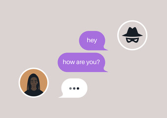 User engages with a potential scammer online, unaware of their malicious intentions in a risky digital exchange