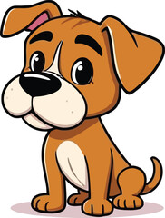 Fototapeta premium Cute cartoon a illustrator vector Boxer