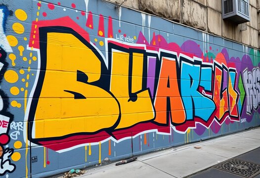 Geometric graffiti art on urban wall, vibrant colors, texture, coordinate