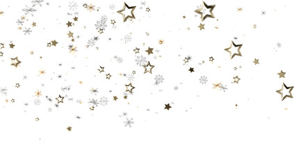 Elegant winter design with gold stars and snowflakes. Perfect for holiday cards, invitations, and more.