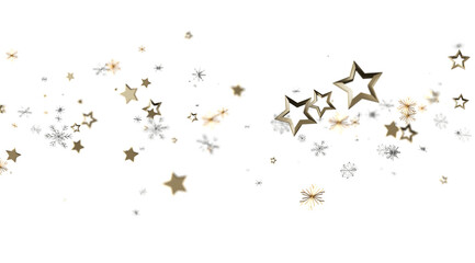 Elegant winter design with gold stars and snowflakes. Perfect for holidays, celebrations, and winter themes.